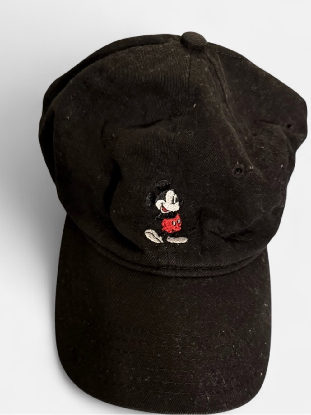 Disney Black Cap with Embroidered Mickey Accent